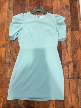 TCEC Light Blue Puff-Sleeve Mini Dress NWT